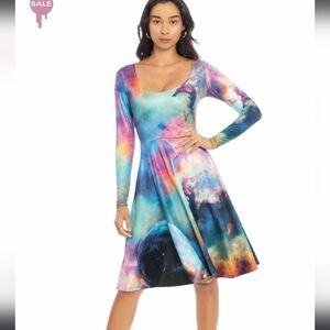 BM Galaxy Lagoon Long Sleeve Longline Dress